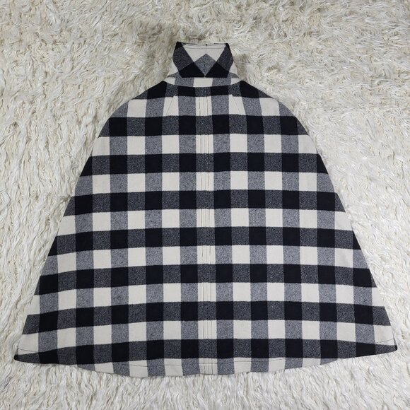 Talbots Black & White Buffalo Check Cape X-Small - Picture 12 of 15